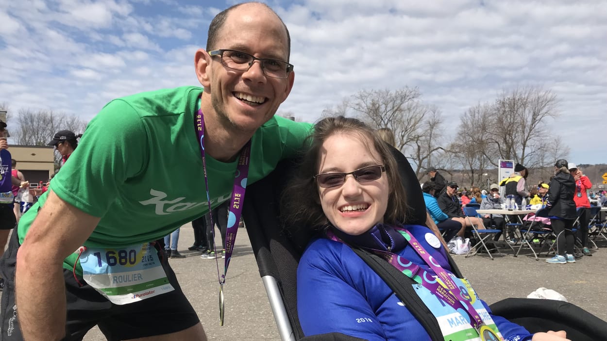 Marie-Michelle and Sébastien at the 2018 Lévis half-marathon